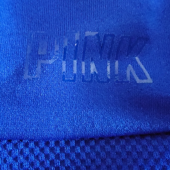 PINK Cropped Royal Blue Fitted Zip-Up Jacket Large - Picture 7 of 11